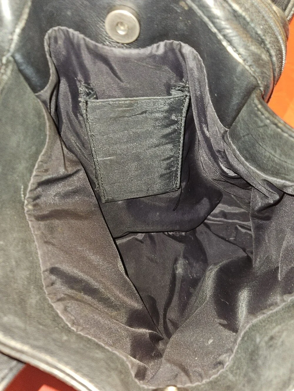 Wilsons Leather Center Seam Shoulder Tote Bag Double Handled Black G.U.C.